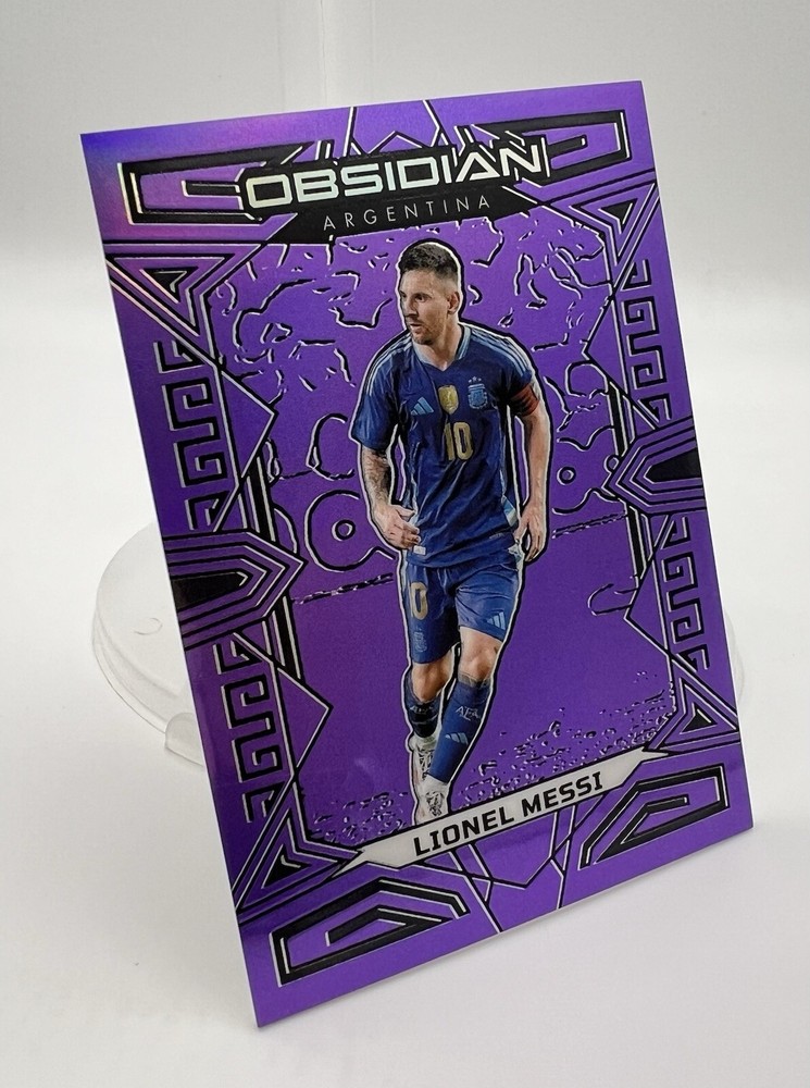 2023-24 Obsidian Soccer #144 Lionel Messi Electric Etch Purple Flood, 14/25, NM+