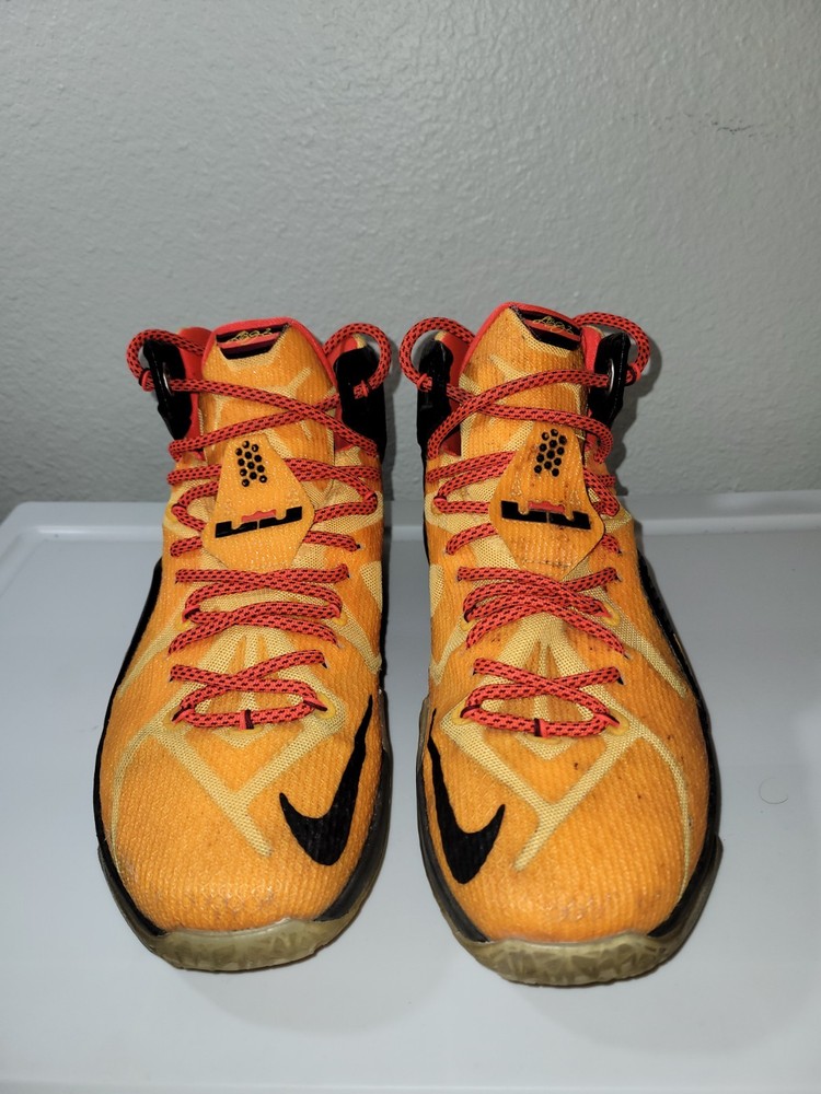 Nike Men's LeBron 12 Laser Orange Bright Crimson The Land Size 10.5 (684593-830)