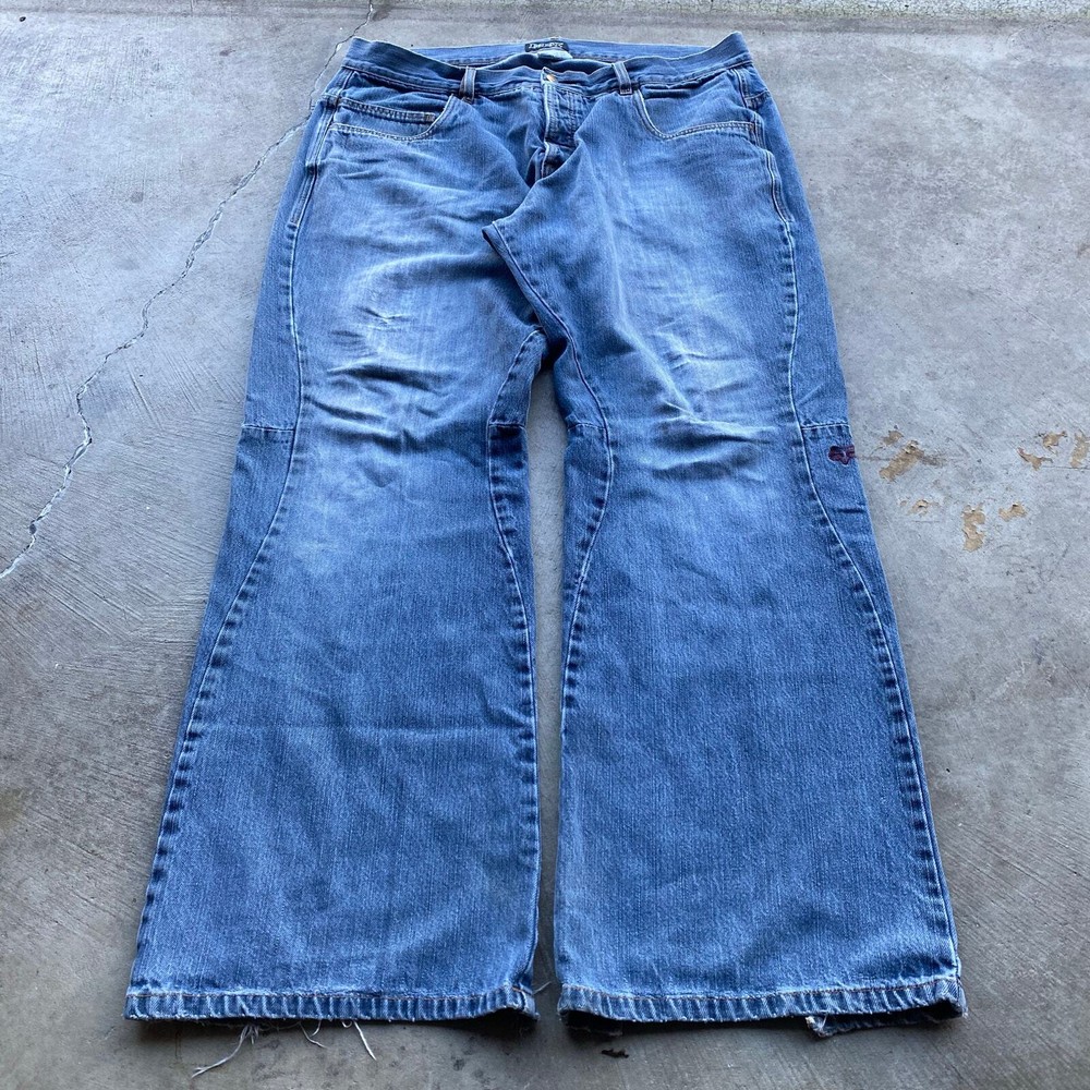 VINTAGE FOX RACING Y2K BOOTCUT BAGGY WIDE LEG JEANS 38X30 00S