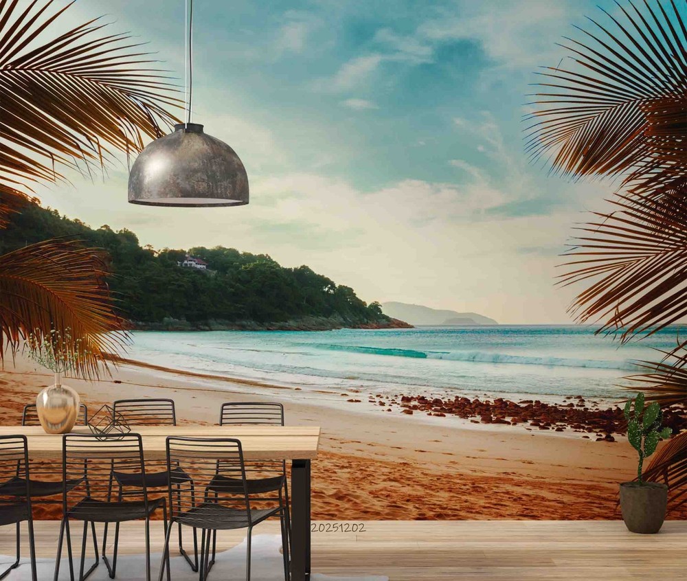 3D Tropical Sea Beach Landscape Wall Murals Wallpaper Murals Wall Sticker
