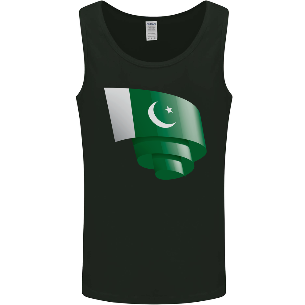 Curled Pakistan Flag Pakistani Day Football Mens Vest Tank Top