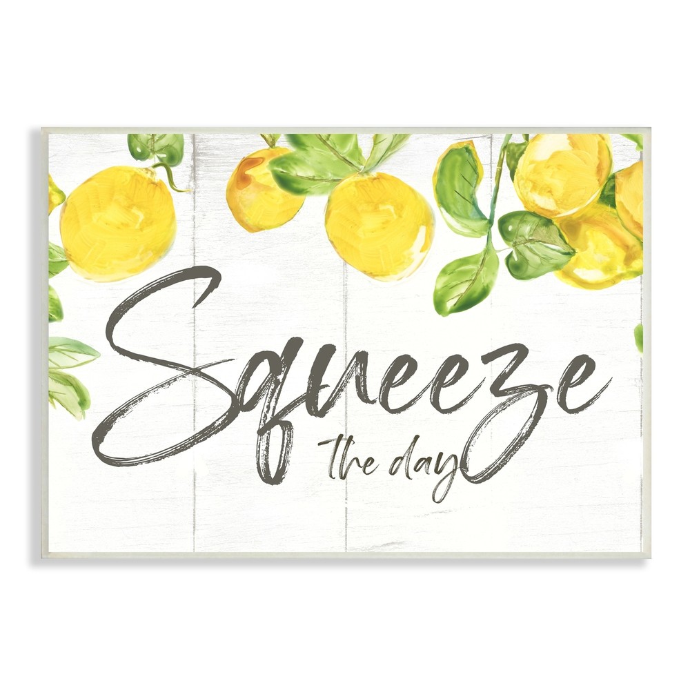 Stupell Cascading Lemon Motivational Squeeze the Day Design