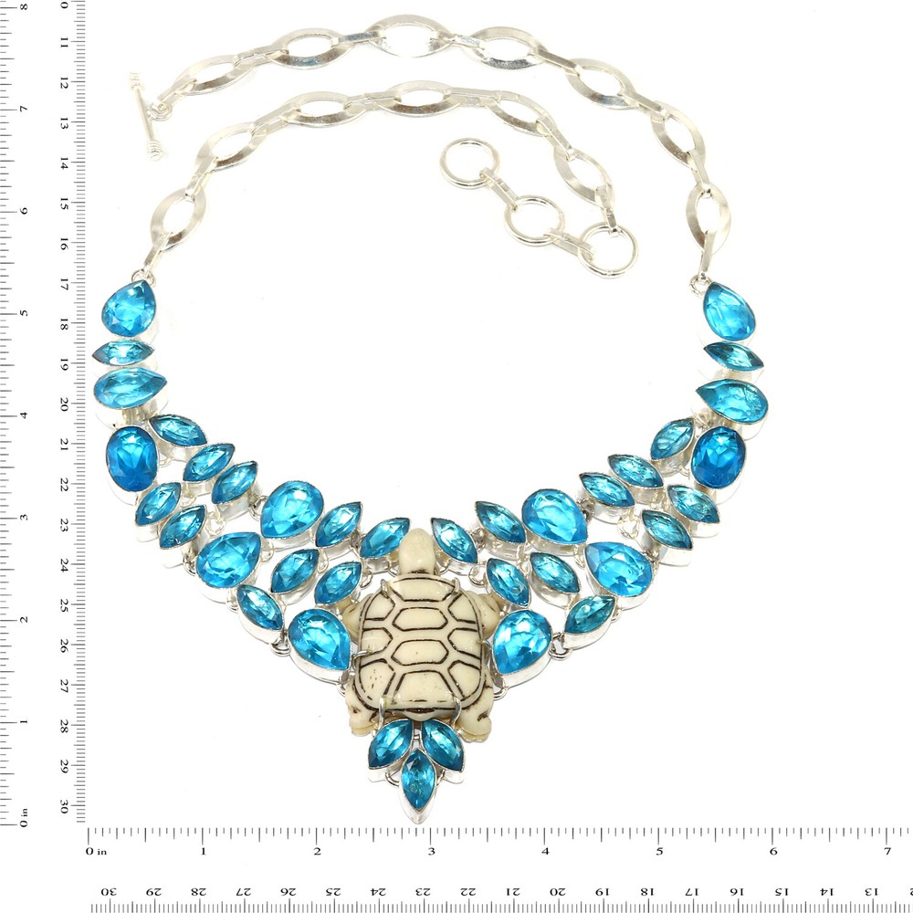 Swiss Blue Quartz Friendship Necklace 16-18 Inches Gemstone Jewelry