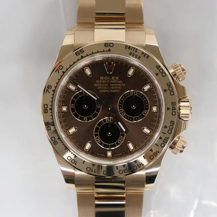 2020s Mint Rolex 116505 Cosmograph Daytona 18K Rose Gold Chocolate Dial Watch