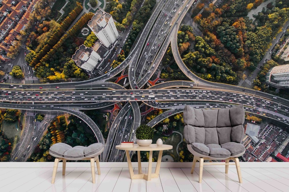 3D Overlooking City Landscape Wall Murals Wallpaper Murals Wall Sticker