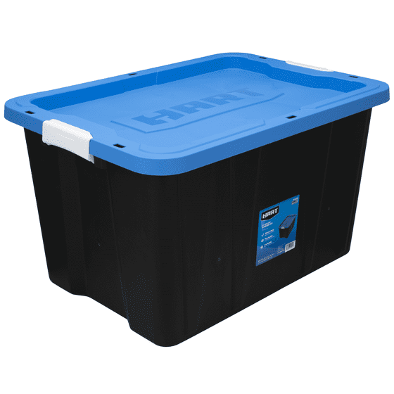HART 27-Gal Heavy Duty Black Latching Storage Bin with Secure Lid