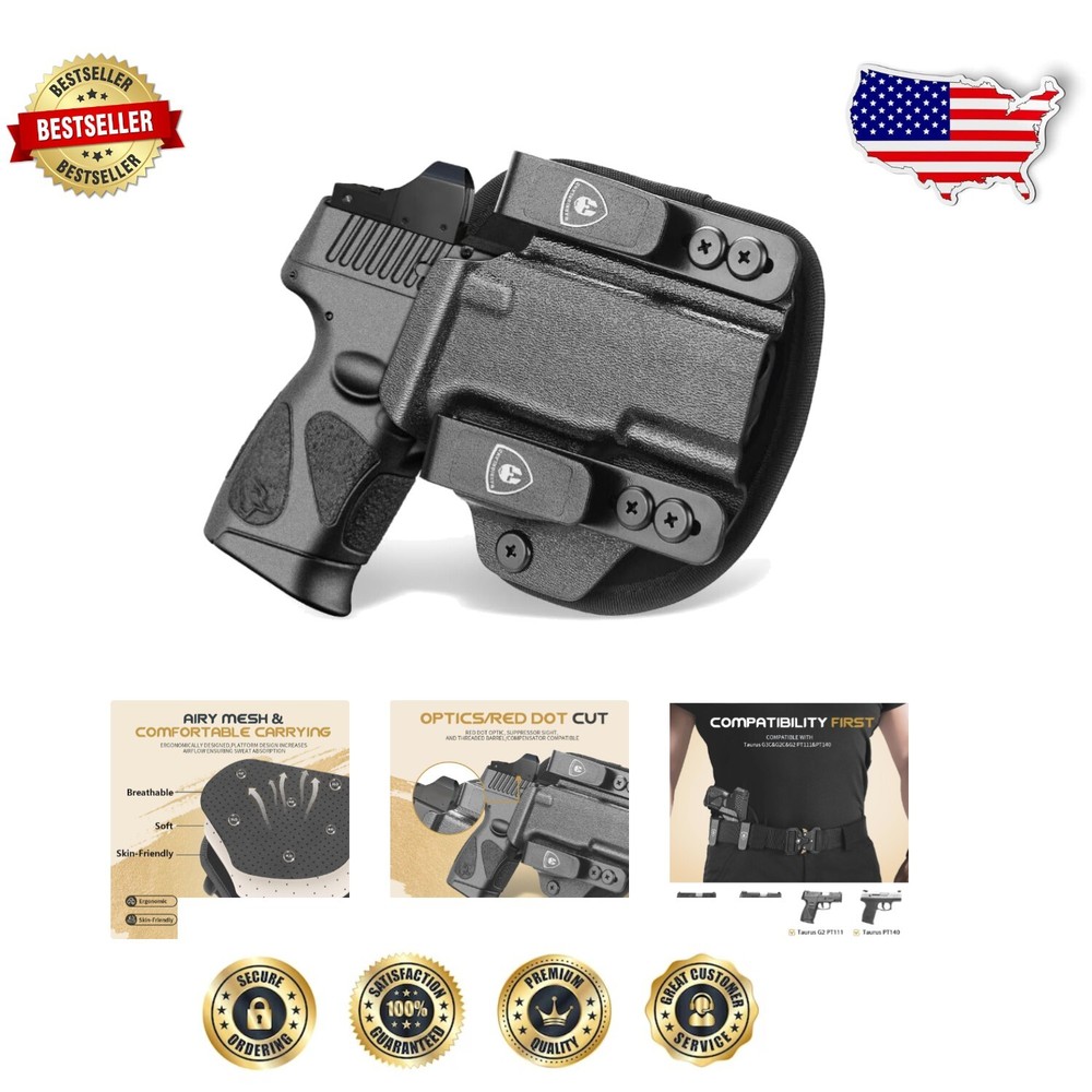 Optics Cut Kydex & Nylon Holster for Taurus PT111/PT140 with Open Muzzle Design