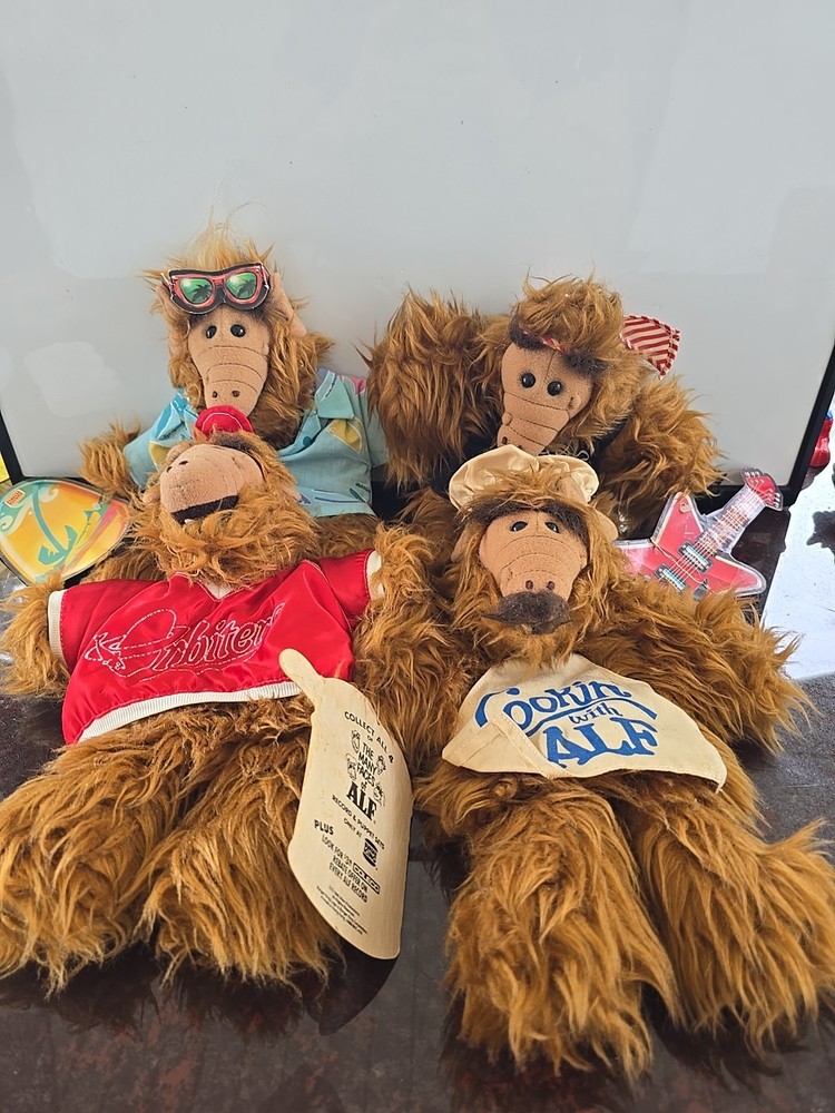 1988 Vintage Burger King Alf Puppet Set - 4 Collectible Hand Puppets