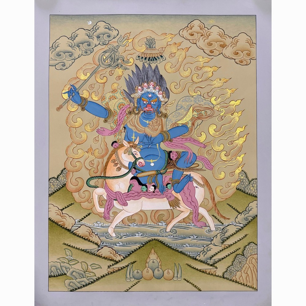 Consecrated Palden Lhamo Thangka Painting for Decoration, Meditation & Worship