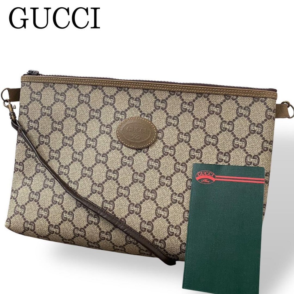 Gucci GG Plus Brown 2-Way Shoulder Bag Crossbody Purse