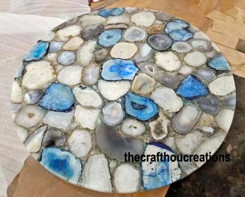 18x18 Mix Agate Geode Coffee Table Top for Stylish Home Decor