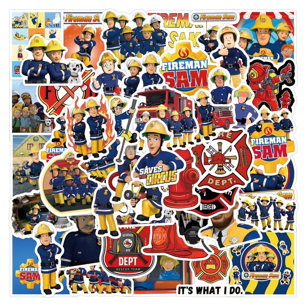 110Pcs Fireman Sam Stickers for Phone Case water bottles laptop Waterproof