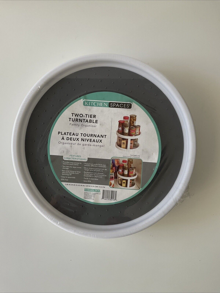 2-Tier Spinning Pantry Organizer for Kitchen Storage BPA Free