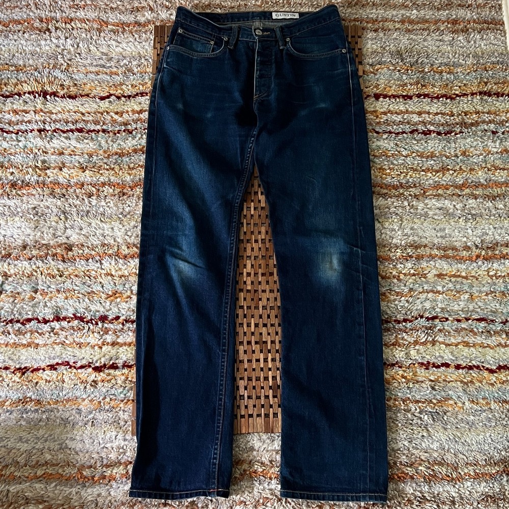 Gustin Cone Mills 16.7oz Selvedge Denim Jeans Blue Men's Size 32 30x32 Measured