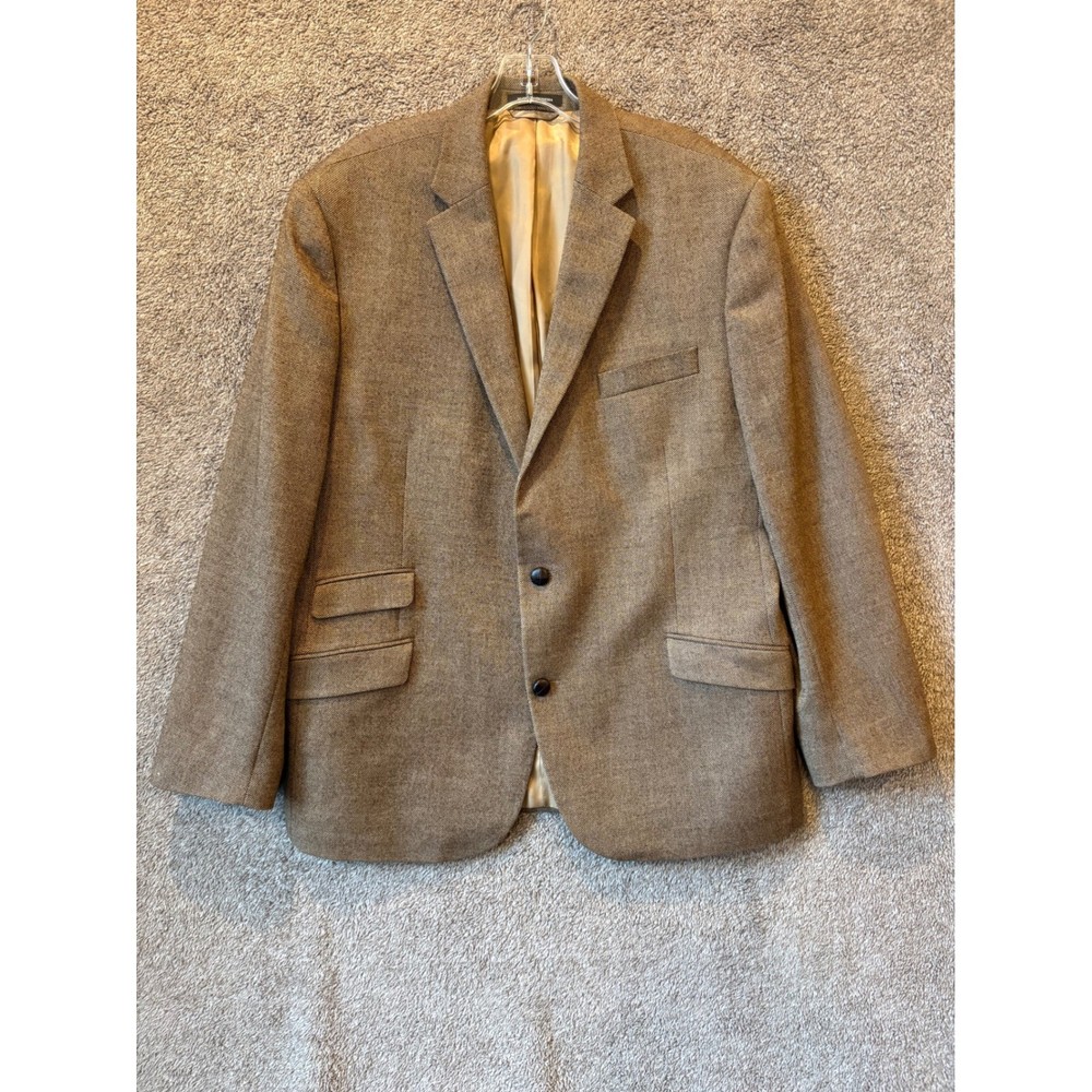 Lauren Ralph Lauren Men's Slim Fit Wool Sport Coat Blazer Tan Herringbone 46R