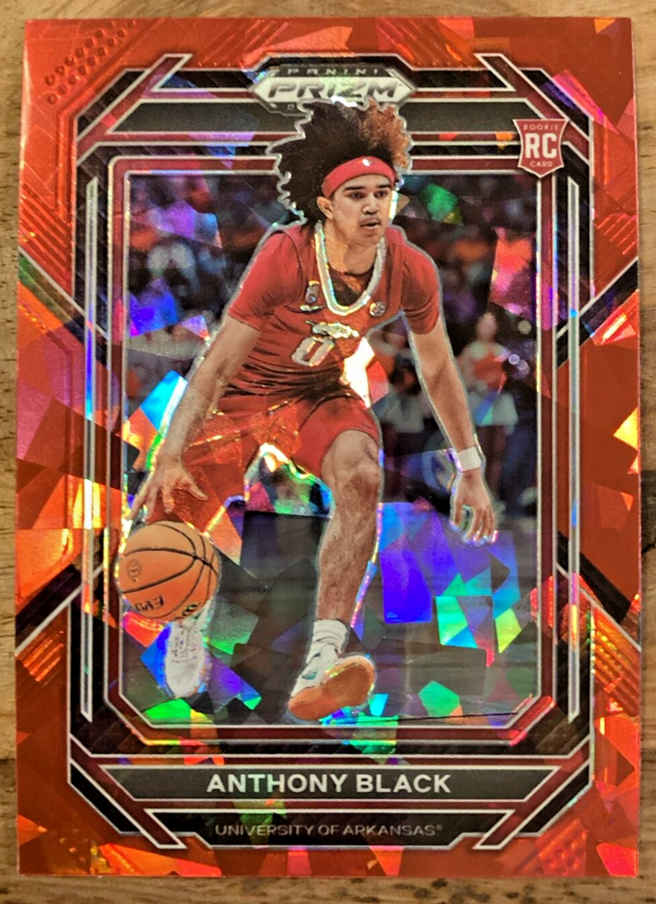 Anthony Black Red Cracked Ice Prizm 2023 Prizm Draft Picks Orlando Magic Rookie