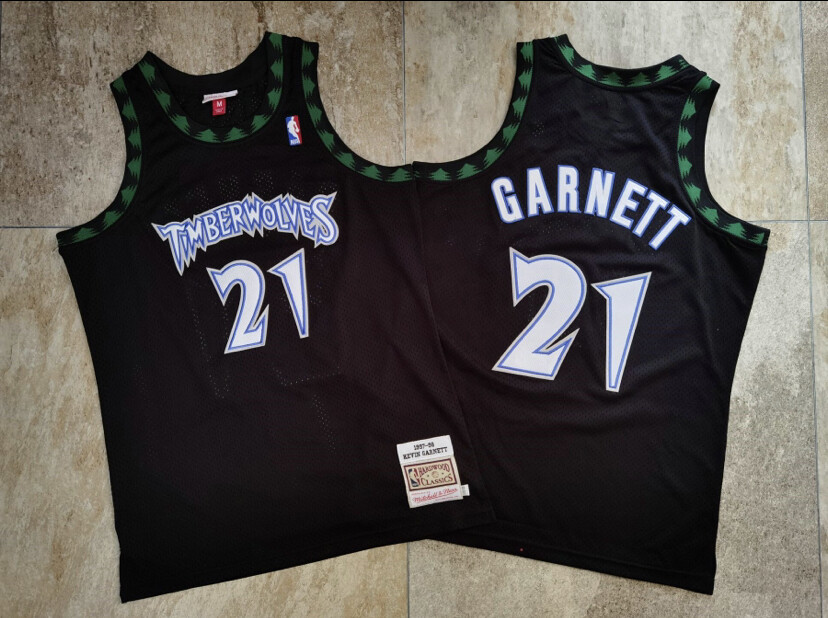 Minnesota Timberwolves Kevin Garnet Black regular season basketball retro jersey