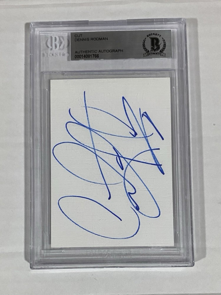 Beckett Authentic Dennis Rodman Cut Autograph Chicago Bulls 3602