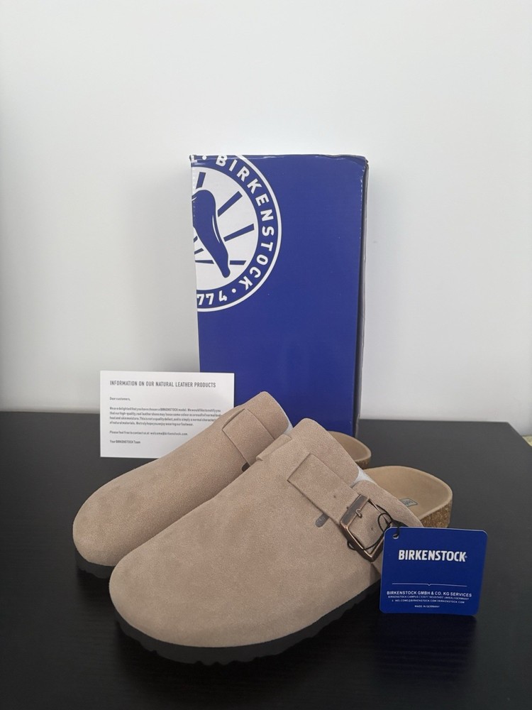 Brand New Women's Grey Boston Birkenstock Clogs - Size UK 6