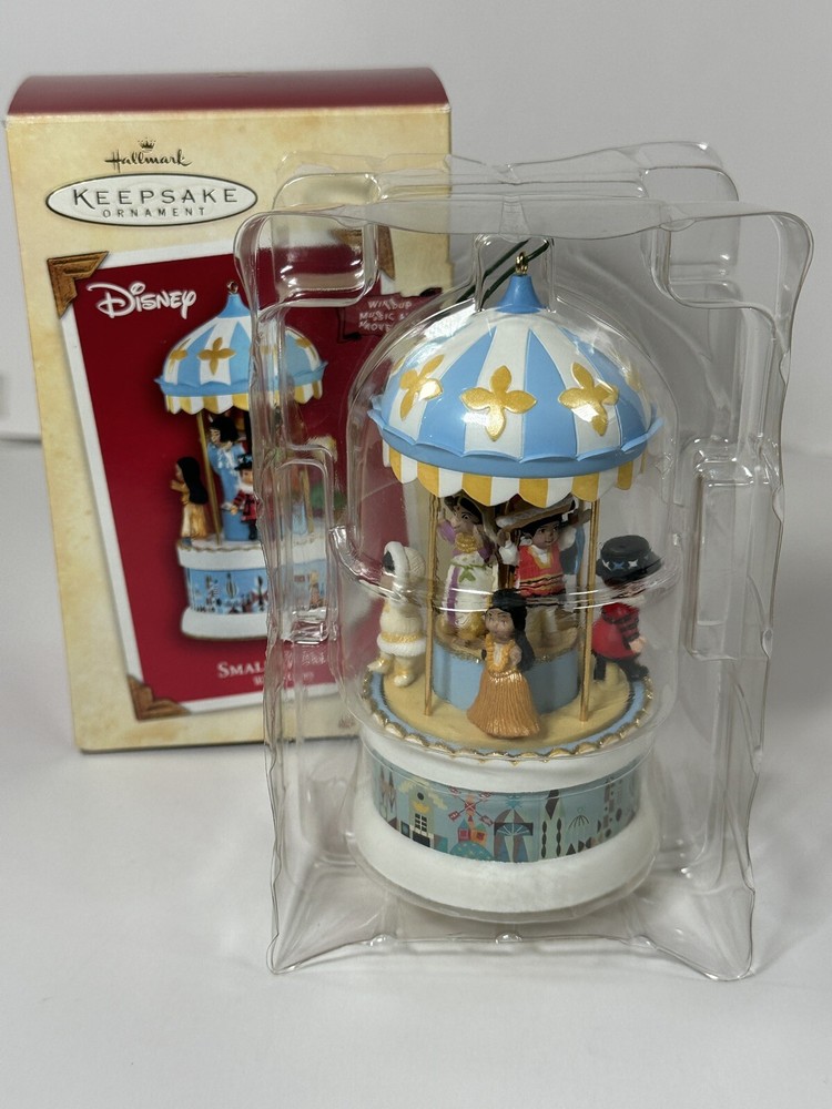 Disney It's a Small World Hallmark Keepsake Ornament Wind Up Music 2004 READ