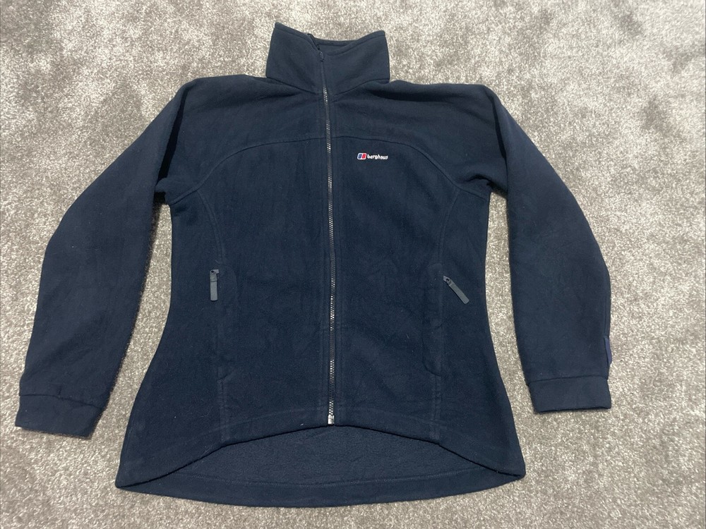 Berghaus Fleece Full Zip Sweater Jumper Blue Zip Pockets Women’s Size 12