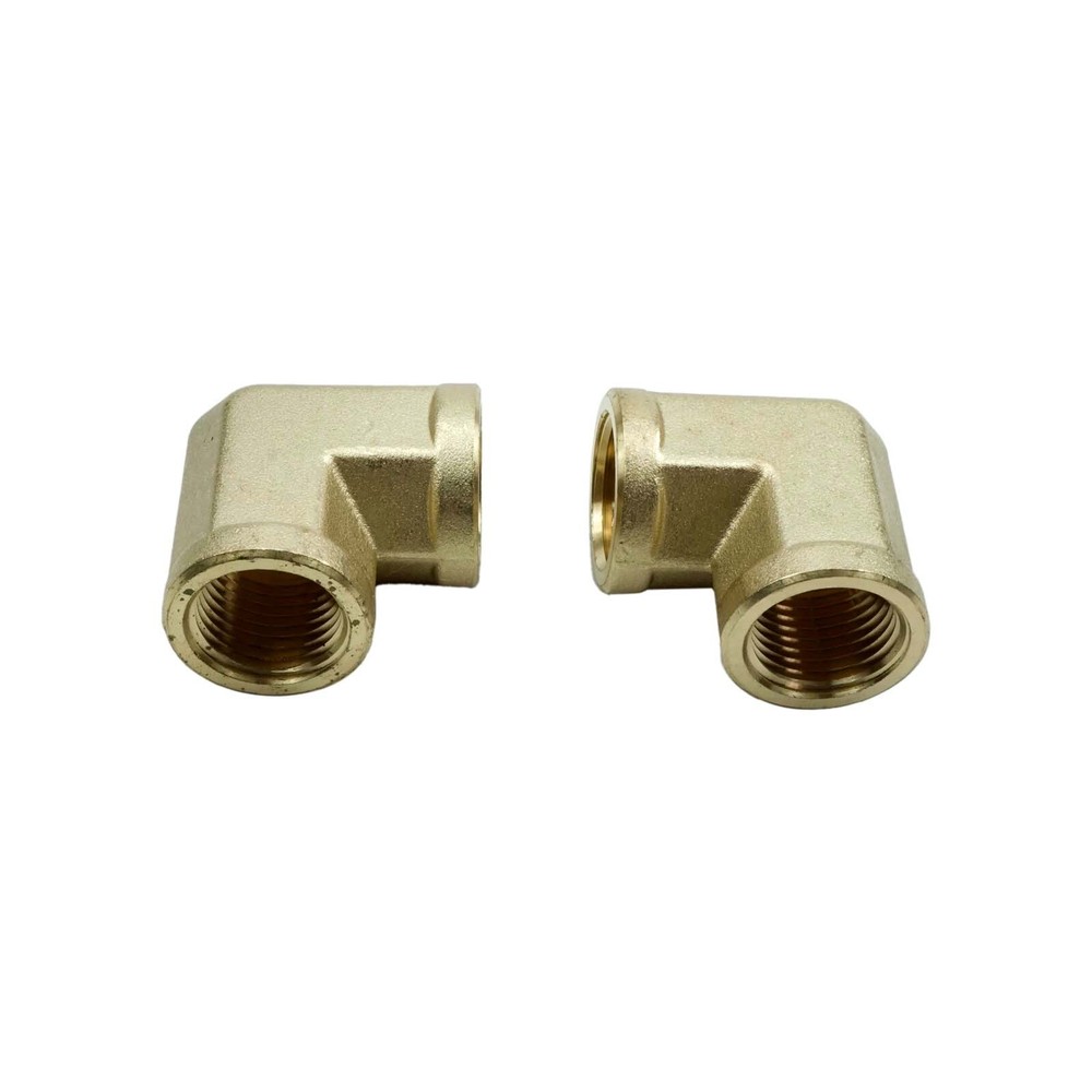 90 Degree 1/2 Inch NPT Female Brass Barstock Street Elbow