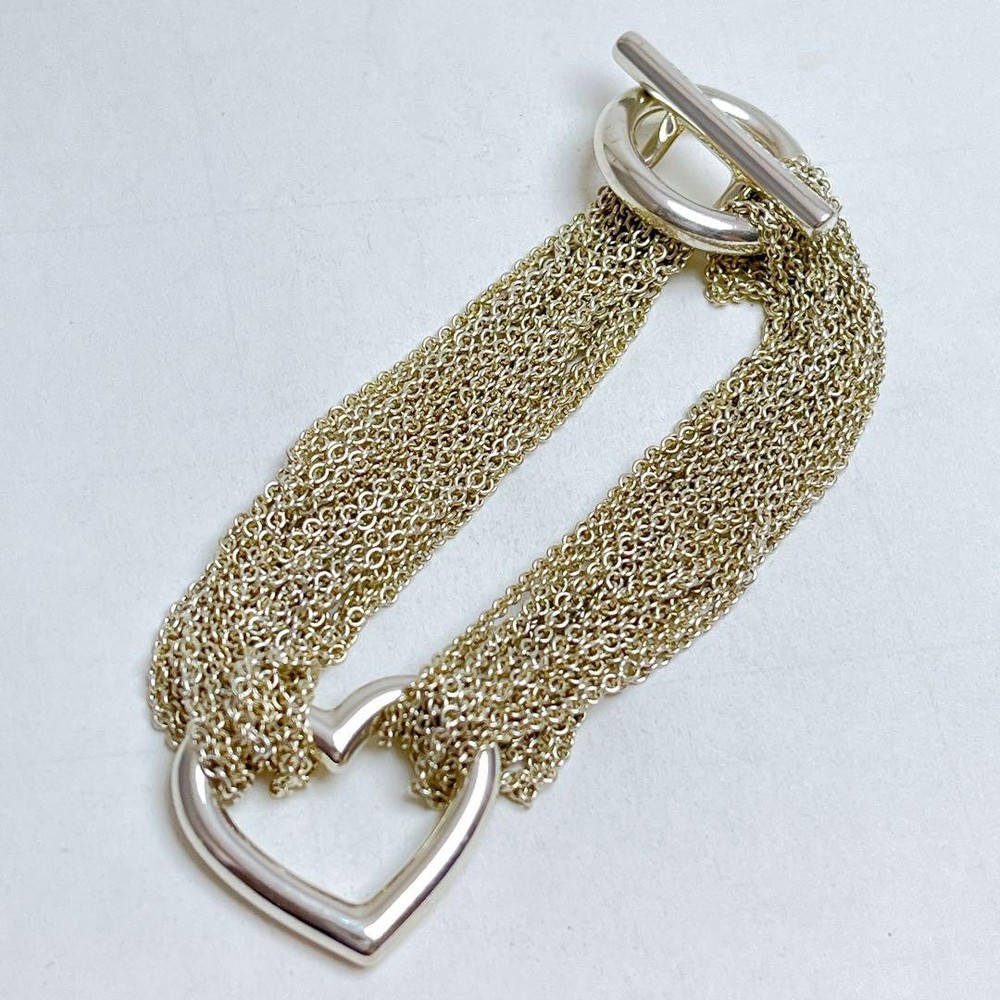 Tiffany & Co 10-Row Heart Toggle Sterling Silver Bracelet Pre-Owned