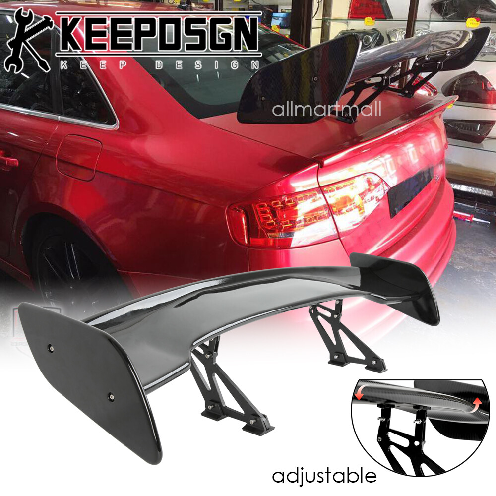 Glossy 47-Inch GT Style Rear Trunk Spoiler Wing with Adjustable Bracket for Audi A4