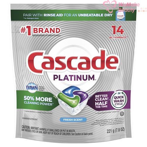 Cascade Platinum Dishwasher Detergent Pods Fresh Scent 14 Actionpacs 7.8oz