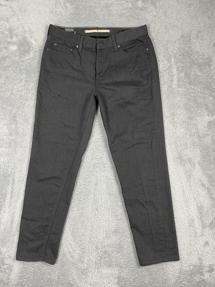 Banana Republic Jeans Mens 32x30* Charcoal Travel Athletic Fit Stretch Washwell