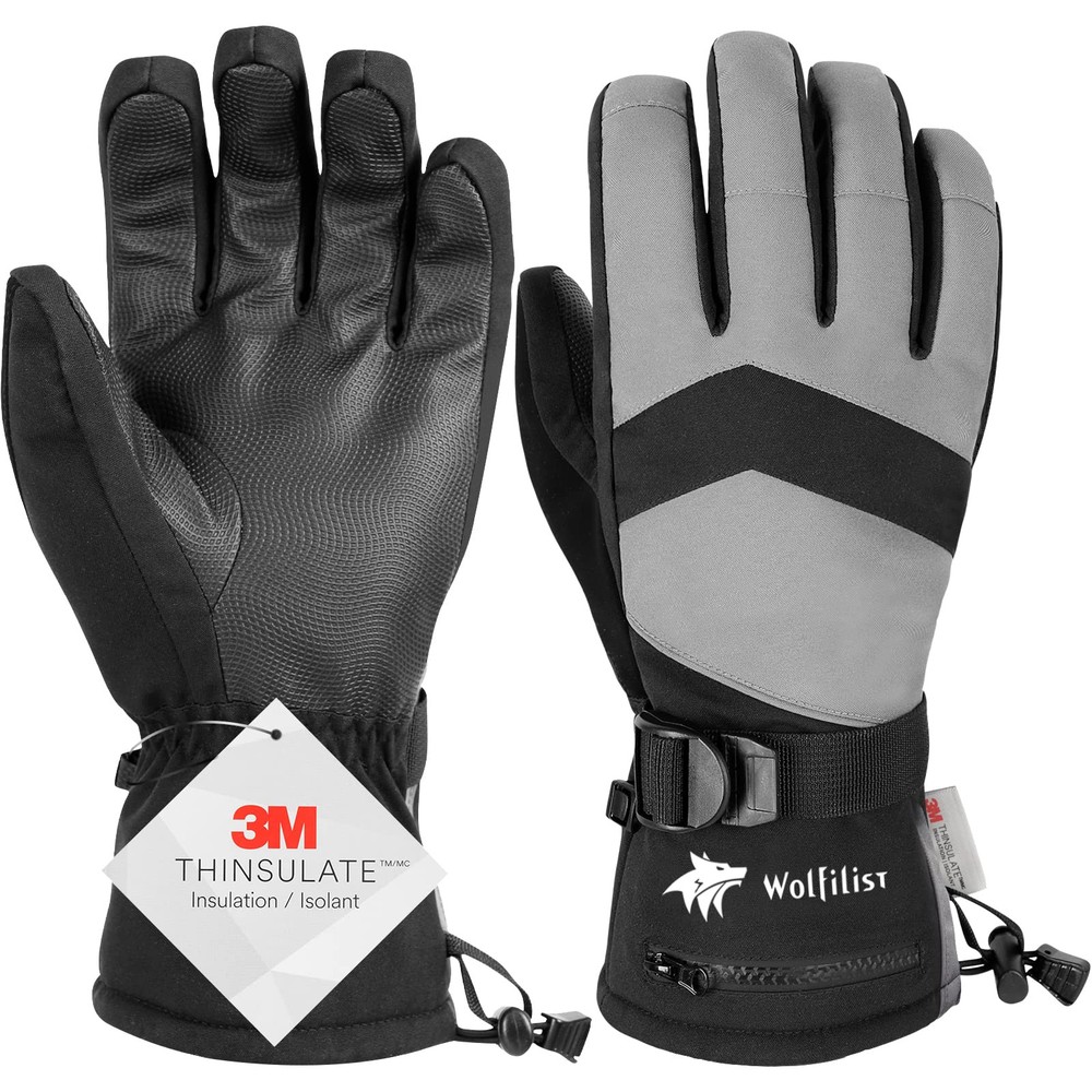 Ski Gloves Waterproof Windproof - 3M Thinsulate Insulated Warm Snow Gloves, S...