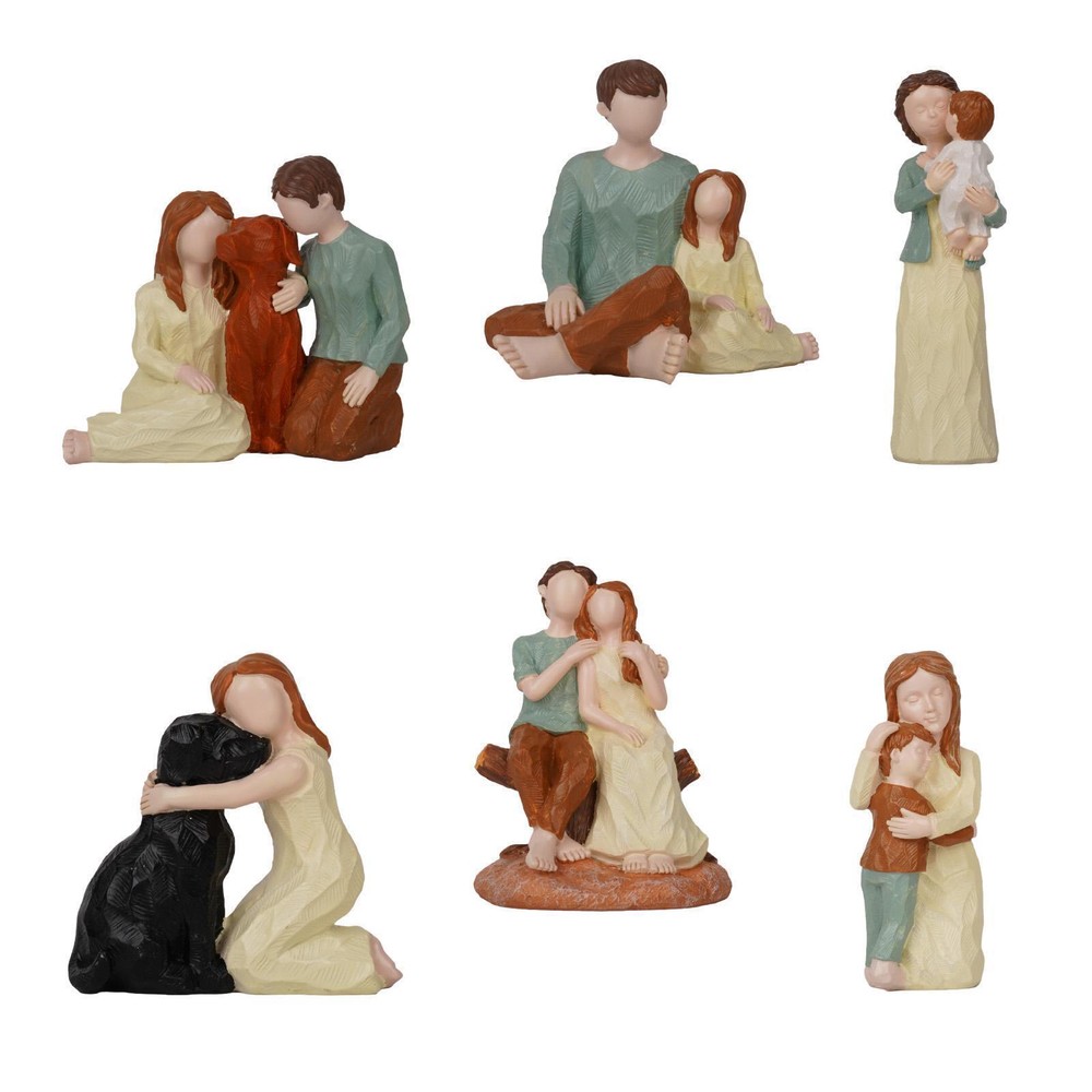 Christmas Resin Statue Figurine Collection for Bookshelf Decor or Gift Craft