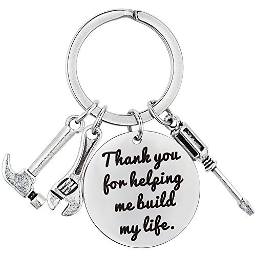 Fathers Day Gifts Keychain for Dad Gift - Thank You for Helping Me Build My-image