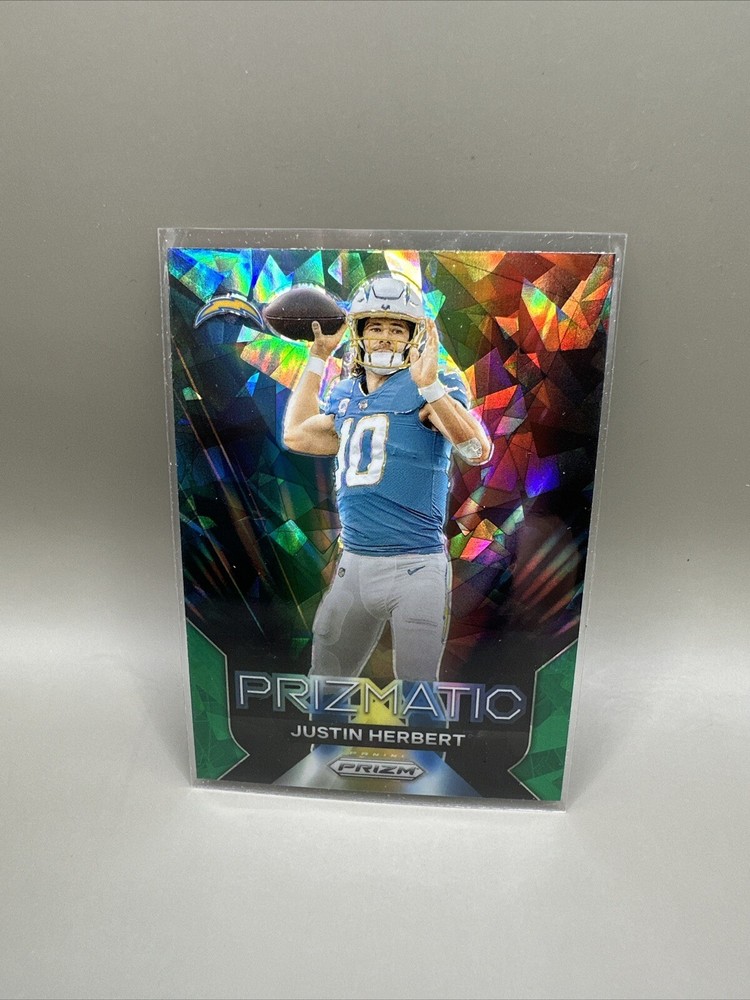 2023 Panini Prizm Green Cracked Ice Prismatic Justin Herbert #11  SP