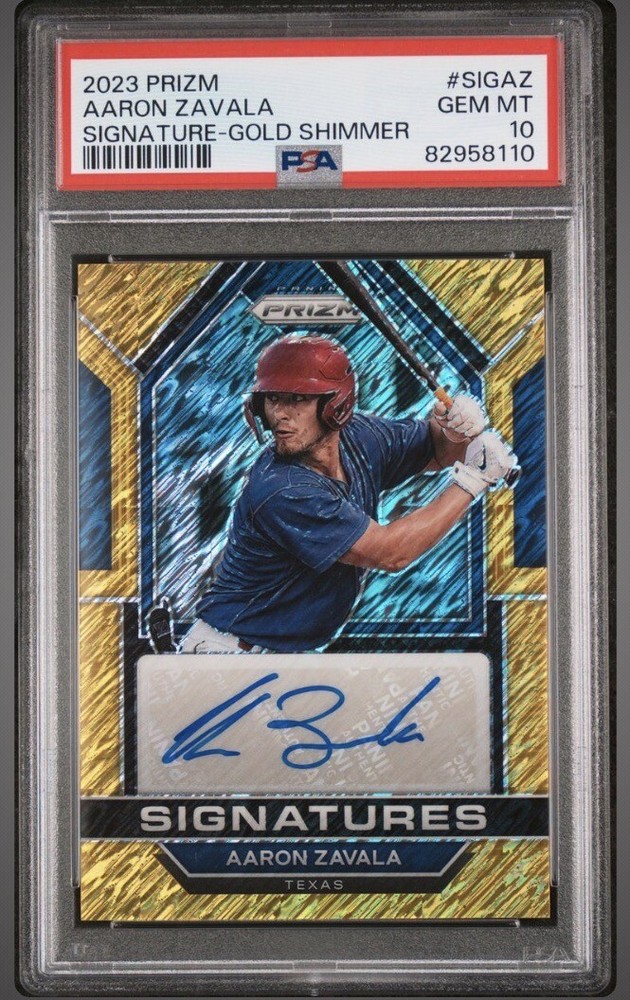 2023 Panini Prizm Signatures Gold Shimmer Aaron Zavala 04/10 PSA 10 Gem Mint