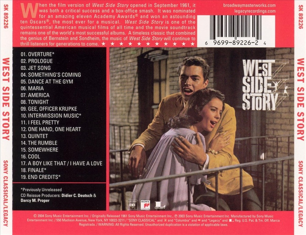 LEONARD BERNSTEIN WEST SIDE STORY [EXPANDED ORIGINAL SOUNDTRACK] NEW CD