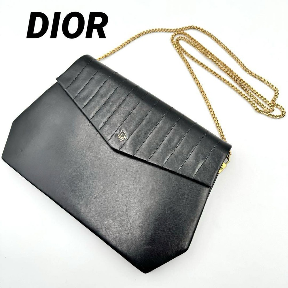 Dior Black Leather Authentic Shoulder Bag F02181317
