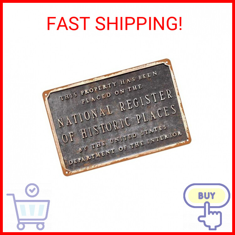 Vintage KENSILO Metal Historic Places Tin Sign Retro Wall Decor