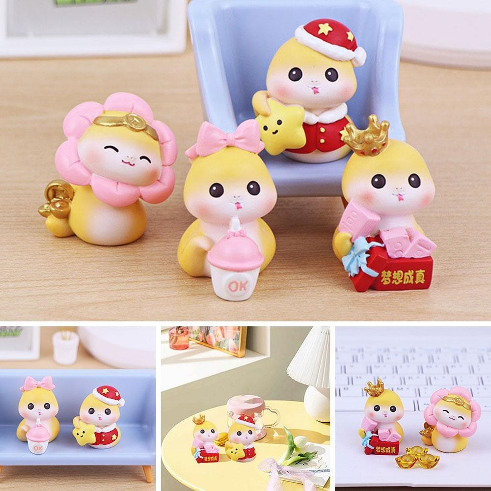 Cute Mini Lucky Snake Ornament Traditional Chinese Style Blessing Decoratio GXX