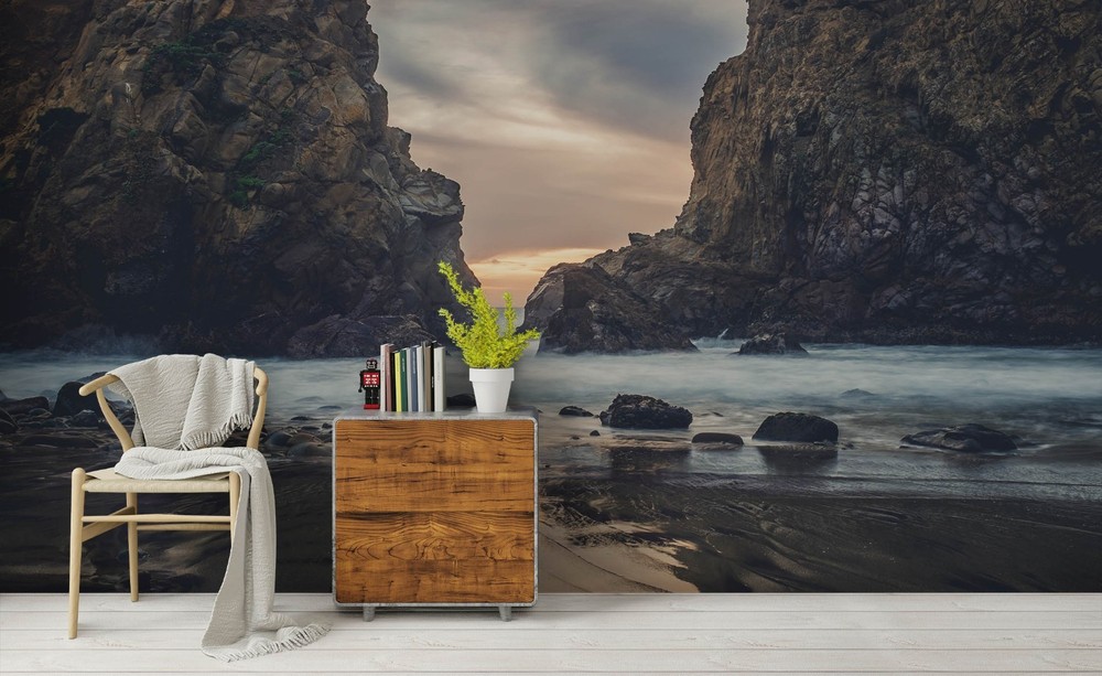 3D Sea Rocks Landscape Wall Murals Wallpaper Murals Wall Sticker