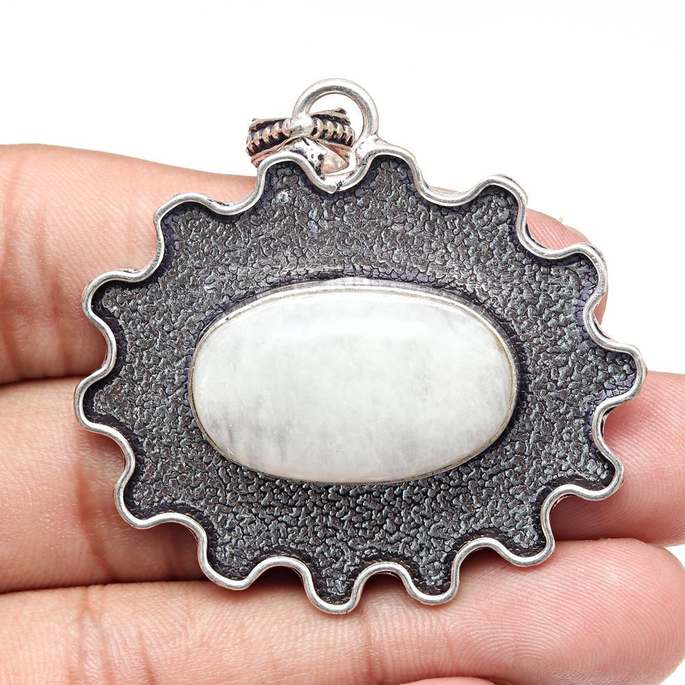 Moonstone Necklace Handmade Gemstone Jewelry Gift For Her 2 Inch