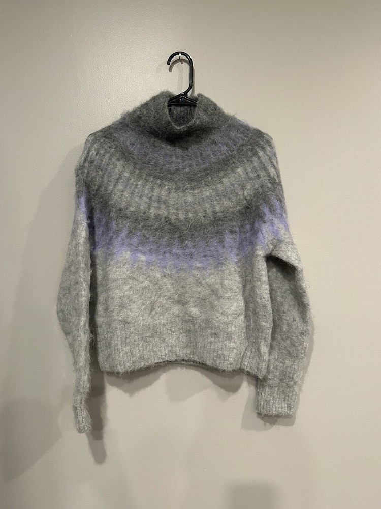 Alpaca Turtleneck Sweater Size S Multicolor Holiday Winter Cozy Style