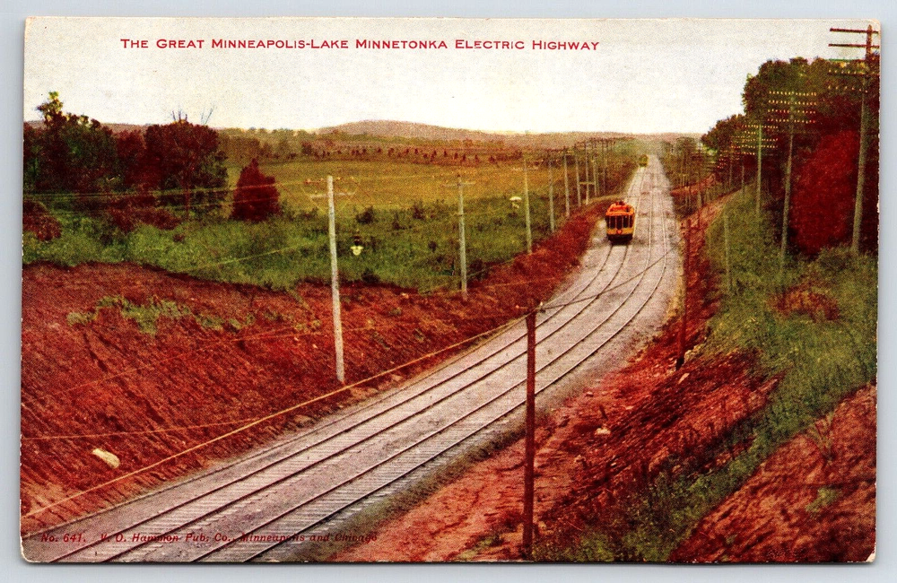 Original Old Vintage Postcard Great Minneapolis Lake Minnetonka Electric Company