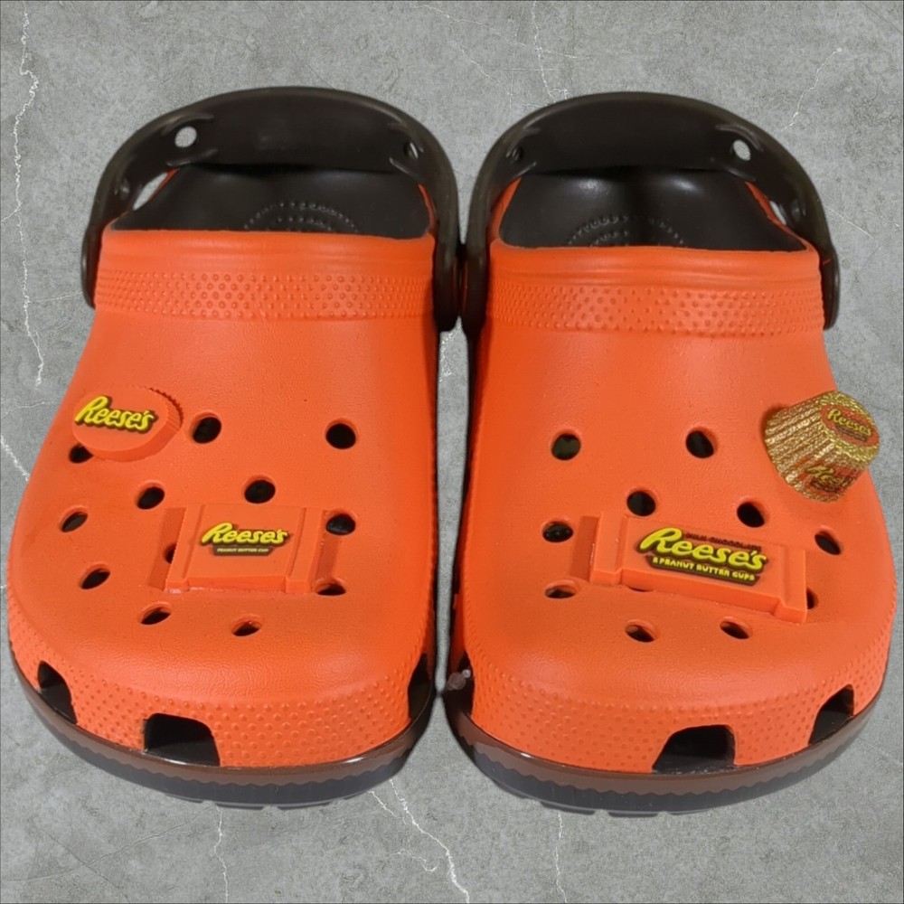 Crocs Reeses Peanut Butter Cup Classic Clogs Kid's C11 Glow in the Dark Orange