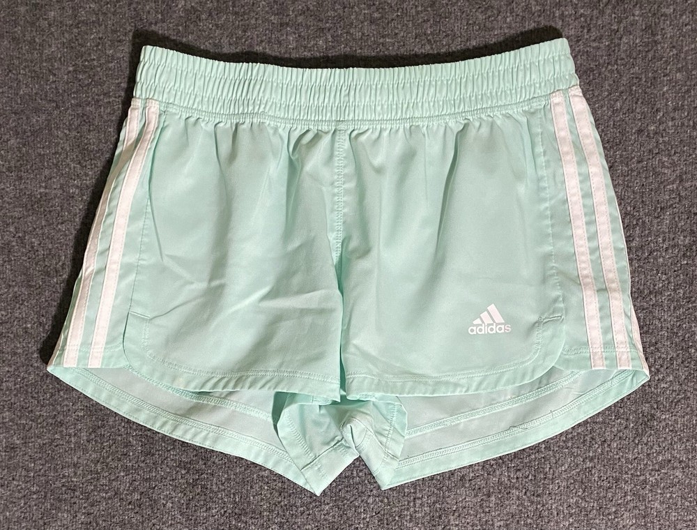 Adidas Women's AeroReady Pacer 3 Stripes Woven Shorts Green Size S