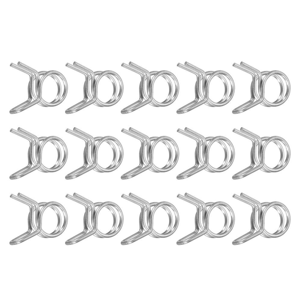 15Pcs 7mm/0.28inch Double Wire Spring Hose Clamp