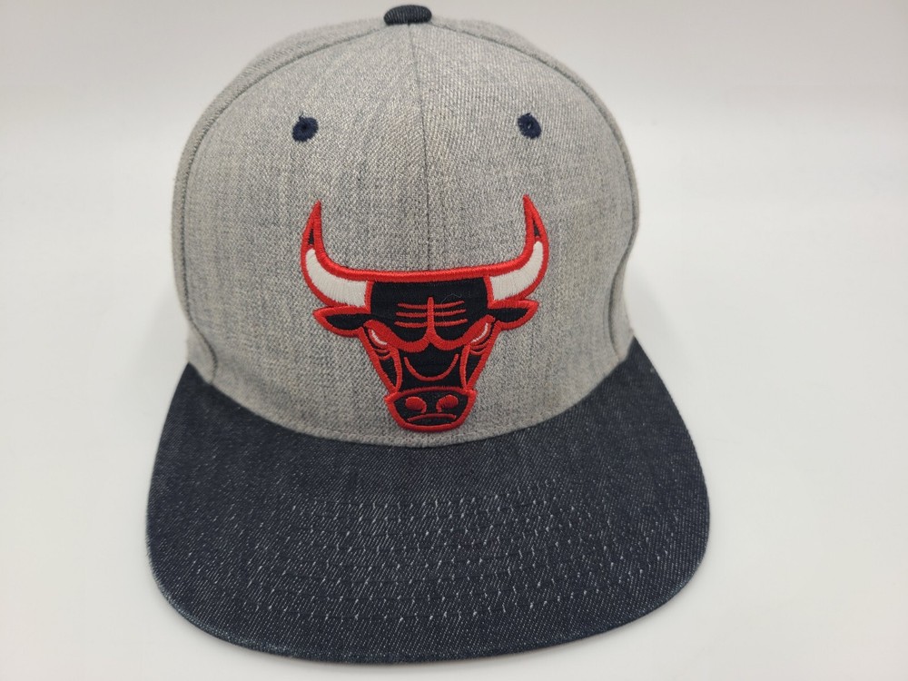 Chicago Bulls Mitchell & Ness Snapback Hat Cap Men NBA Gray Blue *MISSING PIN*