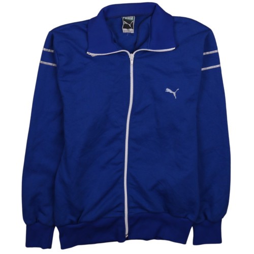 Puma Mens Jacket Blue Vintage Lightweight Full Zip Stand Up Collar Logo Sports S