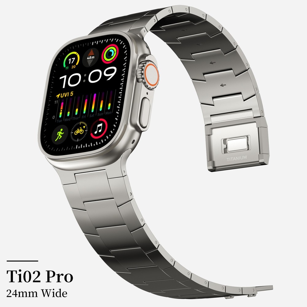 24mm Wide Watch belt Full Titanium Band with Magnetic Clasp for Apple Watch