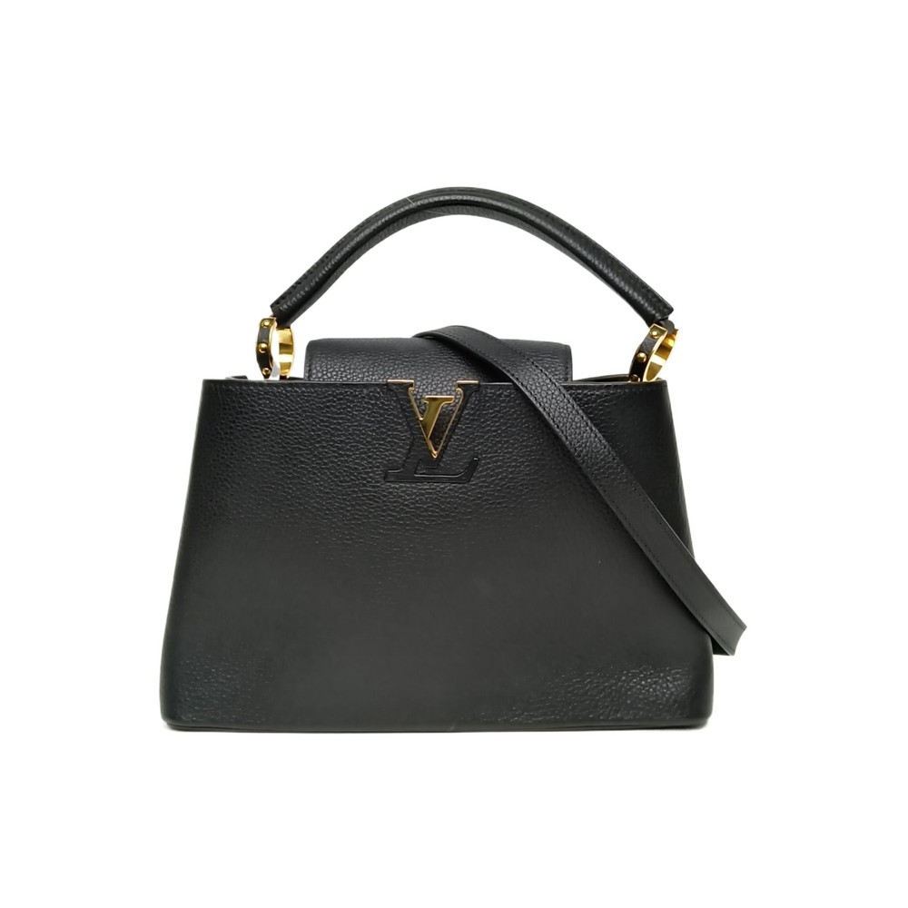 LOUIS VUITTON Capucines Small 31.5 Black Calfskin  Pristine P206538184